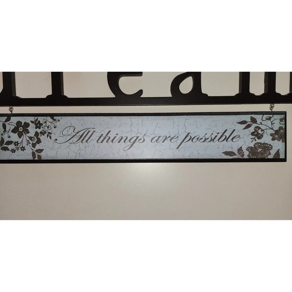 Unbranded Wall‎ Decor Brown and Blue All Things Are Possible Decor